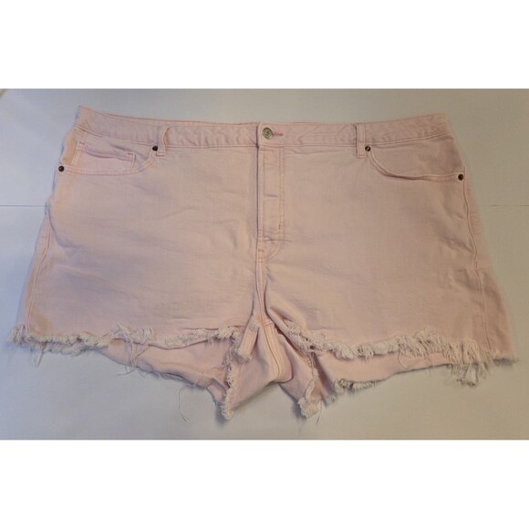 Old Navy Pants - Old Navy Womens Plus Size 24W Pink OG High Rise Frayed Hem Denim Shorts Summer